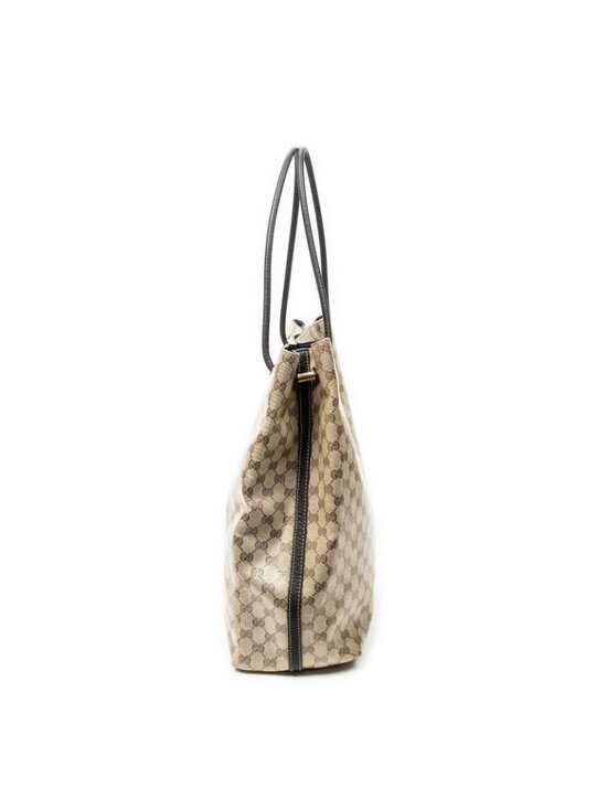 Gucci Crystal Monogram Gifford Shopping Tote Brown 1503456  Gucci Gifford Tote Brown Beige Monogram Crystal
